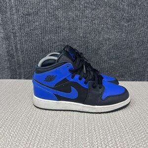Nike Air Jordan 1 Mid Hyper Royal Blue Black Shoes Women’s 7 (5.5Y) 554725-077